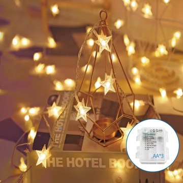 Aigostar - LED-Weihnachtslichterkette 20xLED/3xAA 3,3m Sterne