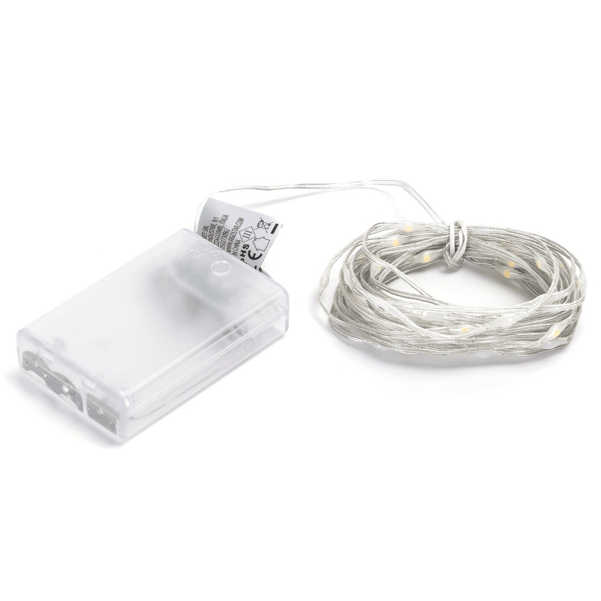Aigostar - LED-Weihnachtslichterkette 50xLED/3xAA 5,3 m warmweiß
