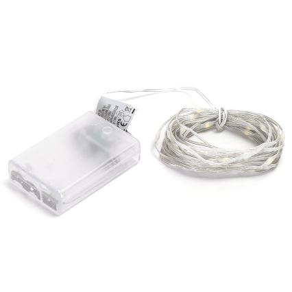 Aigostar - LED-Weihnachtslichterkette 50xLED/3xAA 5,3m warmweiβ