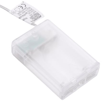 Aigostar - LED Weihnachtslichterkette 50xLED/3xAA 5 m warmweiß silber