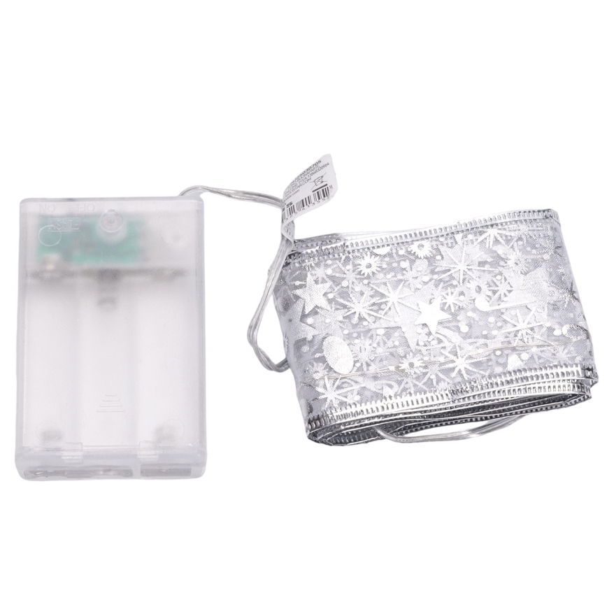 Aigostar - LED-Weihnachtslichterkette 50xLED/3xAA 5 m warmweiß silber