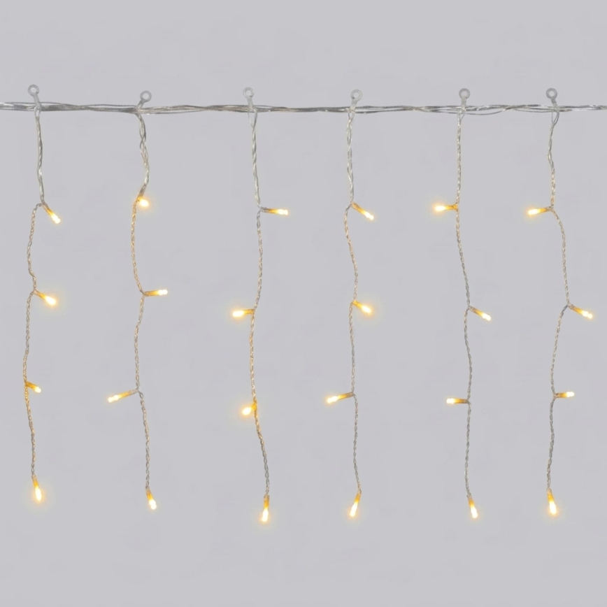 Aigostar - LED-Weihnachtslichterkette für den Außenbereich, 100 LEDs / 8 Funktionen, 8 × 0,4 m, IP44, warmweiß