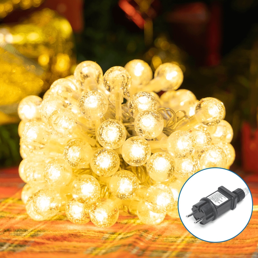 Aigostar - LED-Weihnachtslichterkette für den Außenbereich 100xLED/8 Funktionen 13m IP44 warmweiβ