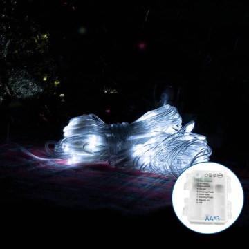Aigostar -LED-Weihnachtslichterkette für den Außenbereich 100xLED/8 Funktionen 4,5x1,5m IP44 kaltweiß