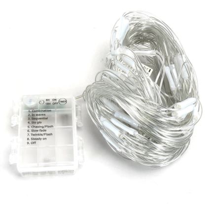 Aigostar -LED-Weihnachtslichterkette für den Außenbereich 100xLED/8 Funktionen 4,5x1,5m IP44 kaltweiß