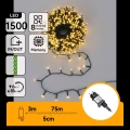 Aigostar - LED-Weihnachtslichterkette für den Außenbereich, 1500 LEDs / 8 Funktionen, 78 m, IP44, warmweiß