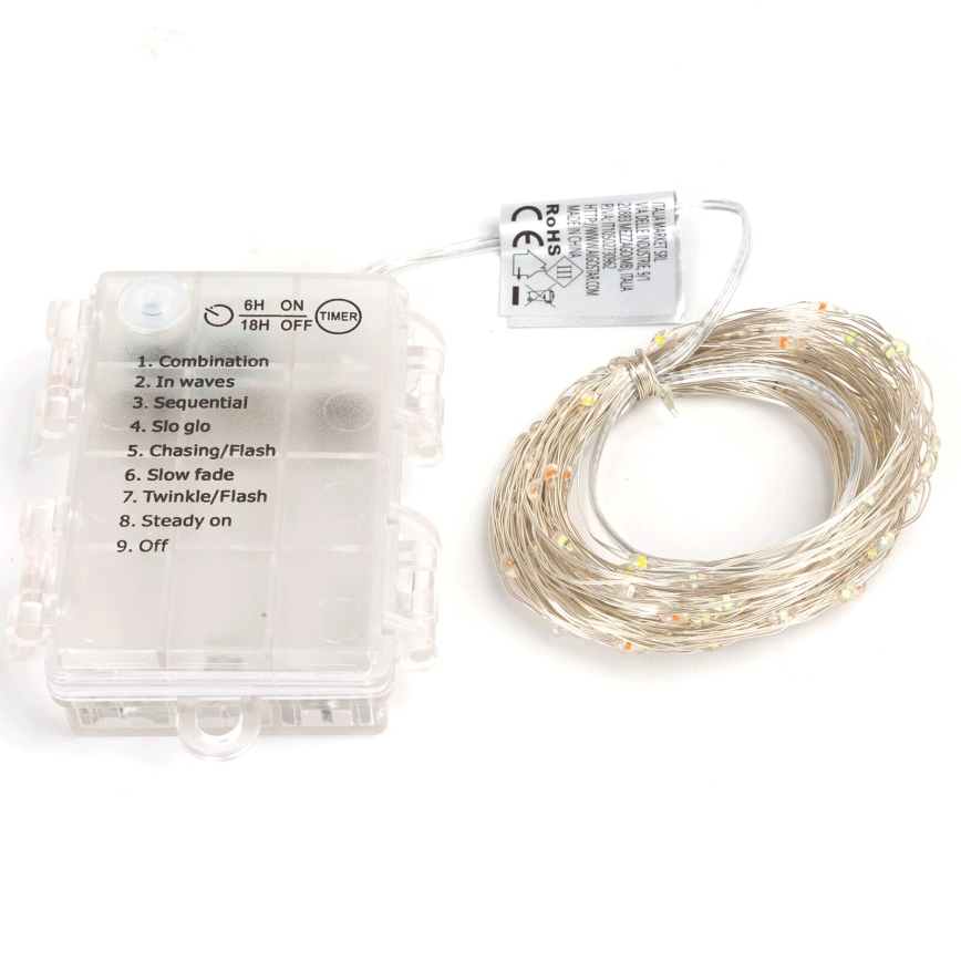 Aigostar - LED-Weihnachtslichterkette für den Außenbereich 150xLED/8 Funktionen/3xAA 15,3m IP44 mehrfarbig