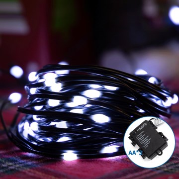 Aigostar - LED-Weihnachtslichterkette für den Außenbereich 150xLED/8 Funktionen/3xAA 15,3m IP44 kaltweiß