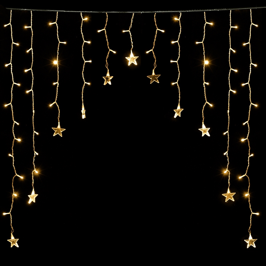 Aigostar - LED-Außen-Weihnachtslichterkette 168xLED/8 Funktionen 3x1,5m IP44 warmweiß Sterne
