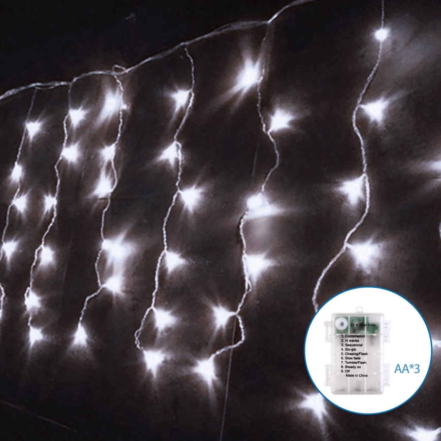 Aigostar - LED-Weihnachtslichterkette für den Außenbereich 200xLED/8 Funktionen 13x0,4m IP44 kaltweiß