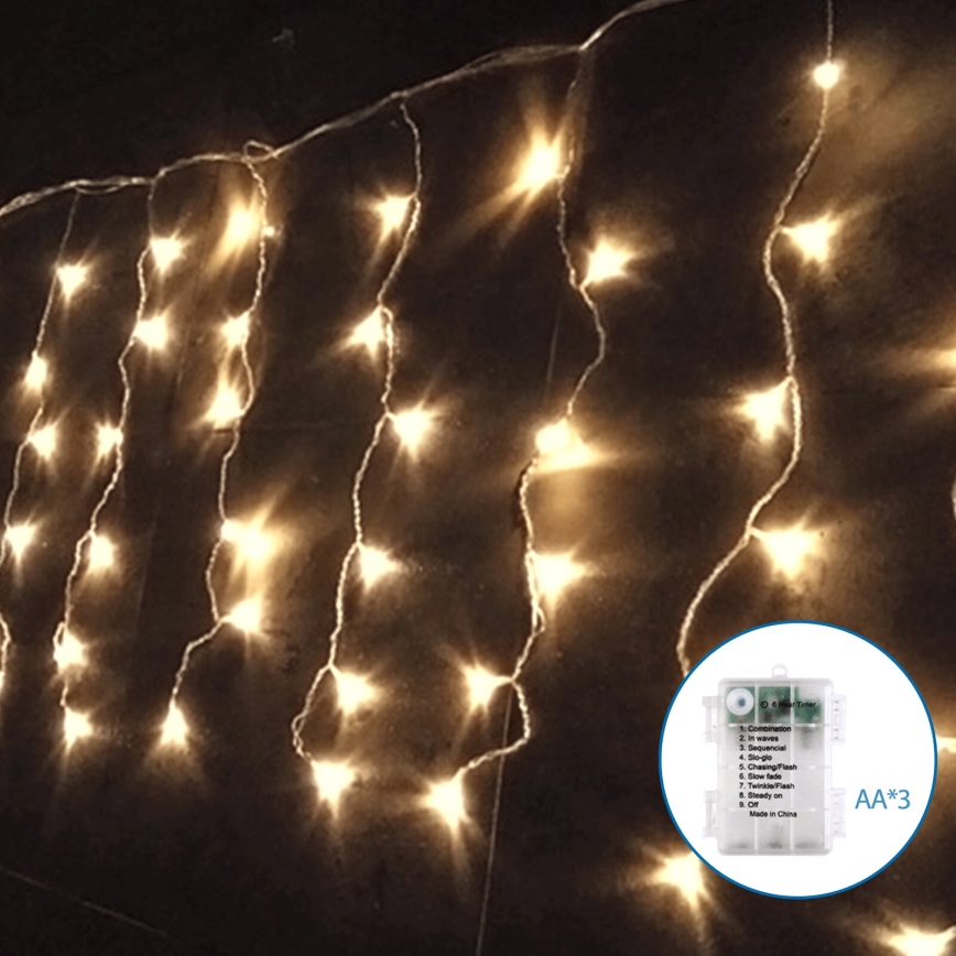 Aigostar - LED-Weihnachtslichterkette für den Außenbereich 200xLED/8 Funktionen 13x0,4m IP44 warmweiβ