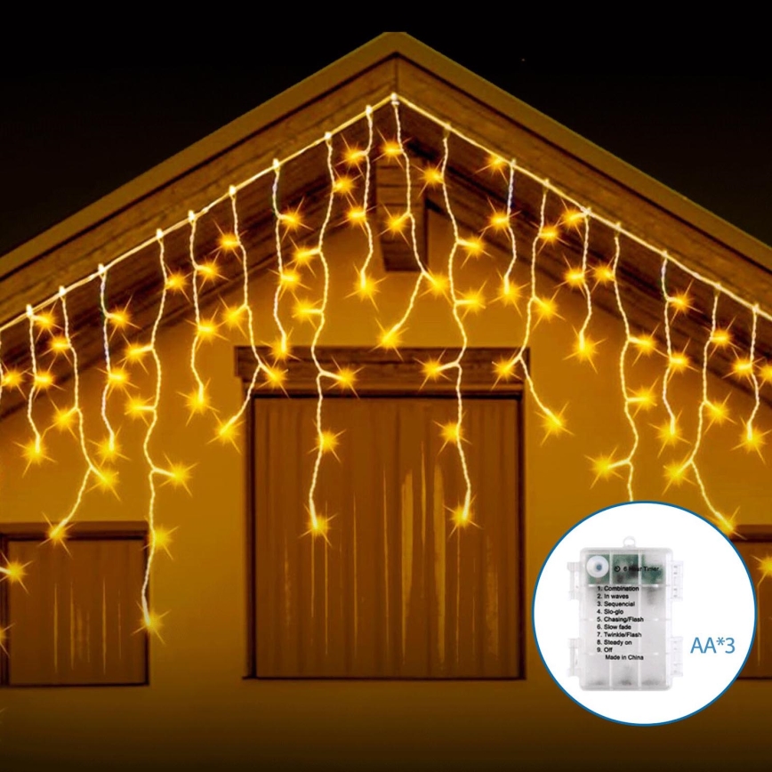 Aigostar - LED-Weihnachtslichterkette für den Außenbereich 200xLED/8 Funktionen 13x0,6m IP44 warmweiβ