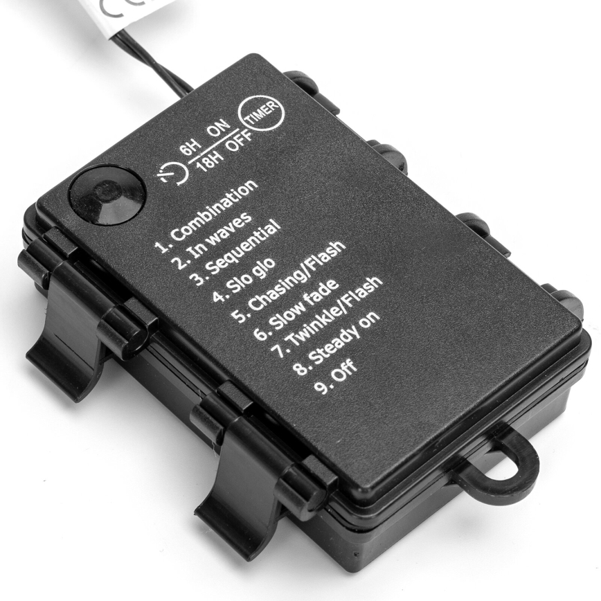 Aigostar - LED-Weihnachtslichterkette für den Außenbereich 200xLED/8 Funktionen 3xAA 10,3m IP44 mehrfarbig
