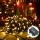 Aigostar - LED-Weihnachtslichterkette für den Außenbereich 200xLED/8 Funktionen 3xAA 10,3m IP44 warmweiβ