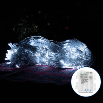 Aigostar - LED-Weihnachtslichterkette für den Außenbereich 200xLED/8 Funktionen 6x1,5m IP44 kaltweiß