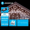Aigostar - LED-Weihnachtslichterkette für den Außenbereich 400xLED/8 Funktionen 23x0,6m IP44 kaltweiß