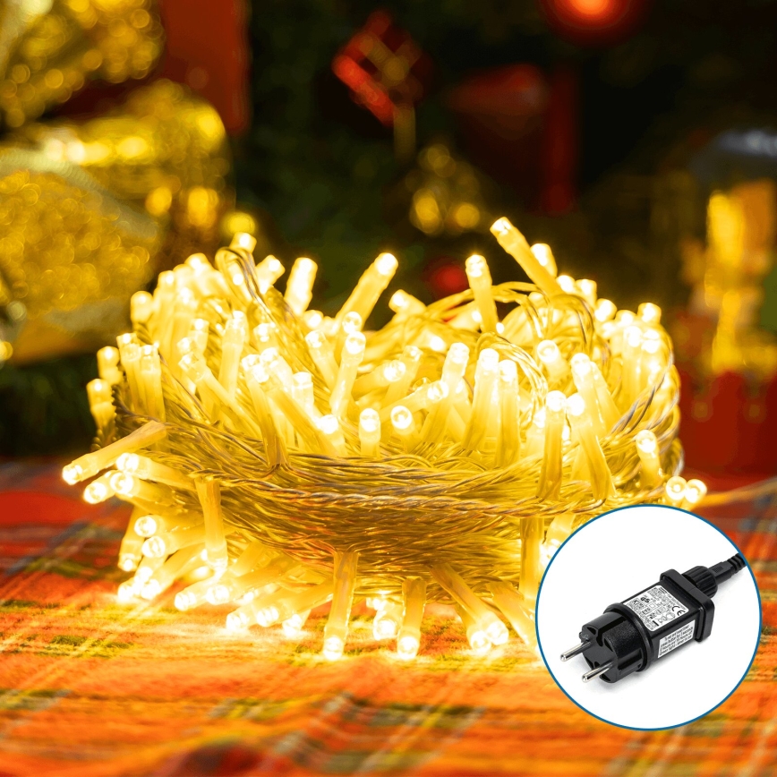 Aigostar - LED-Weihnachtslichterkette für den Außenbereich 50xLED/8 Funktionen 8m IP44 warmweiβ