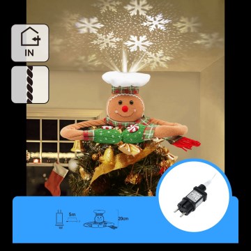 Aigostar - LED-Weihnachtsprojektor mit Schneeflocken-Effekt LED/5W/230V kaltweiß perník
