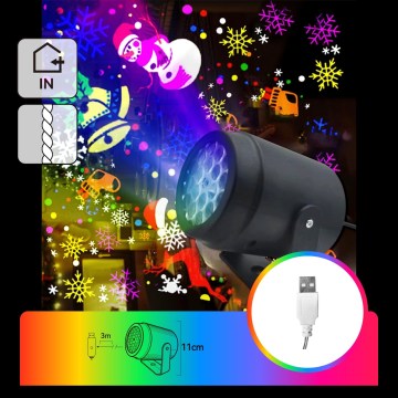 Aigostar - LED Weihnachtsprojektor mit Schneeflocken LED/5W/230V mehrfarbig