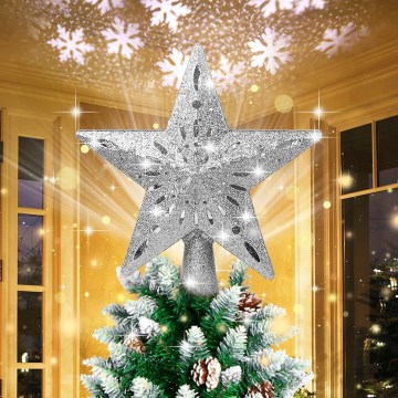 Aigostar - LED-Weihnachtsprojektor mit Schneeflockenprojektion LED/5W/230V kaltweiß silberner Stern
