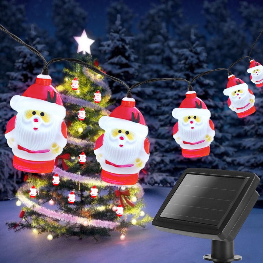 Aigostar - LED-Weihnachtssolarkette 10xLED/3,8 m IP44 kaltweiß 400 mAh
