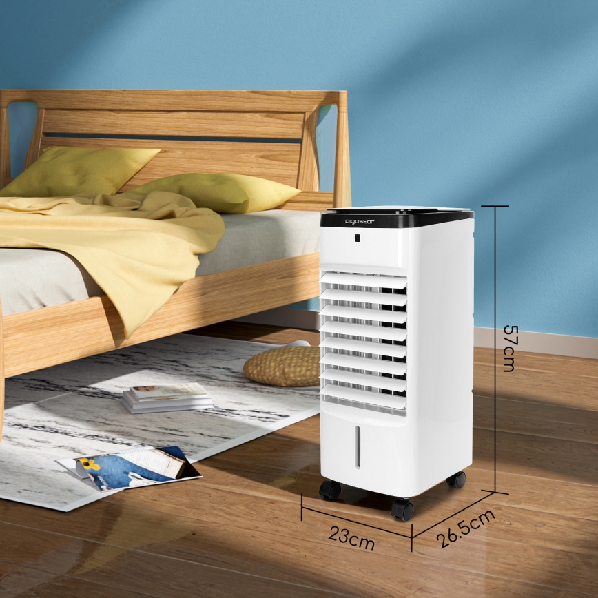 Aigostar - Luftkühler 60W/230V weiß/schwarz + Fernbedienung