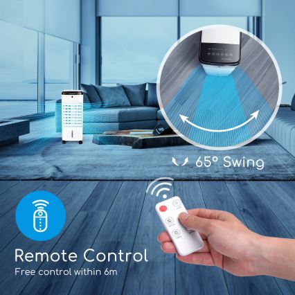 Aigostar - Luftkühler 60W/230V weiß/schwarz + Fernbedienung