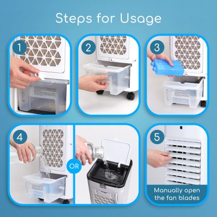 Aigostar - Luftkühler 60W/230V weiß/schwarz + Fernbedienung