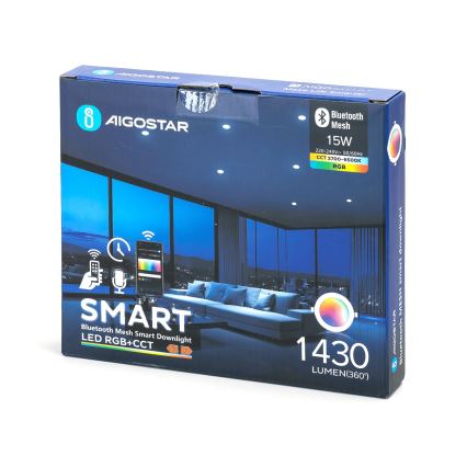 Aigostar - LED RGBW dimmbares Einbauleuchte MESH LED/15W/230V 2700-6500K Ø 17 cm