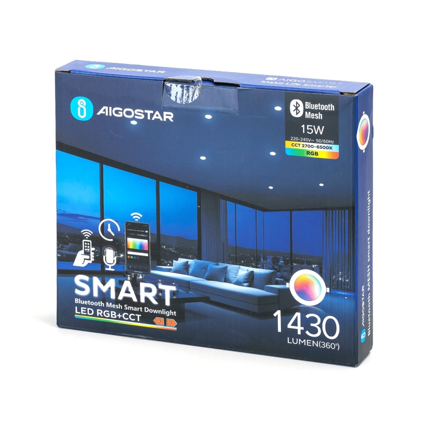 Aigostar - LED RGBW dimmbares Einbauleuchte MESH LED/15W/230V 2700-6500K Ø 17 cm