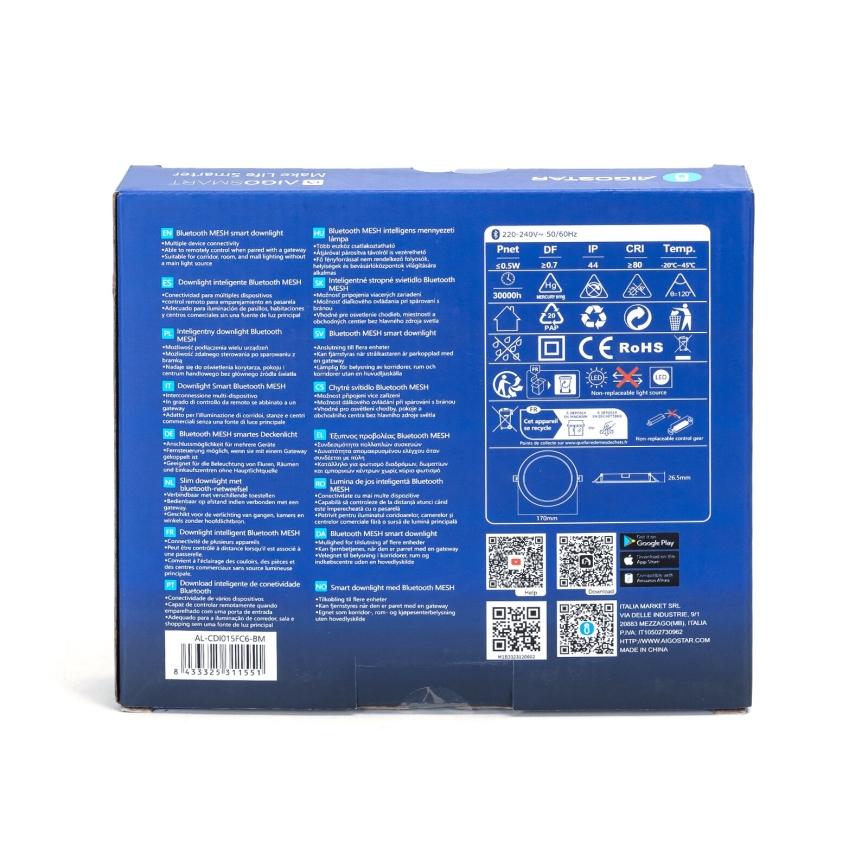 Aigostar - LED RGBW dimmbares Einbauleuchte MESH LED/15W/230V 2700-6500K Ø 17 cm