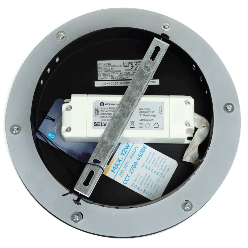 Aigostar - LED dimmbare Wandleuchte MESH Smart LED/12W/230V 2700-6500K schwarz