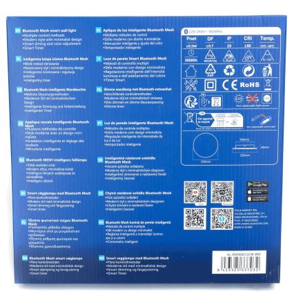 Aigostar - LED dimmbare Wandleuchte MESH Smart LED/12W/230V 2700-6500K schwarz