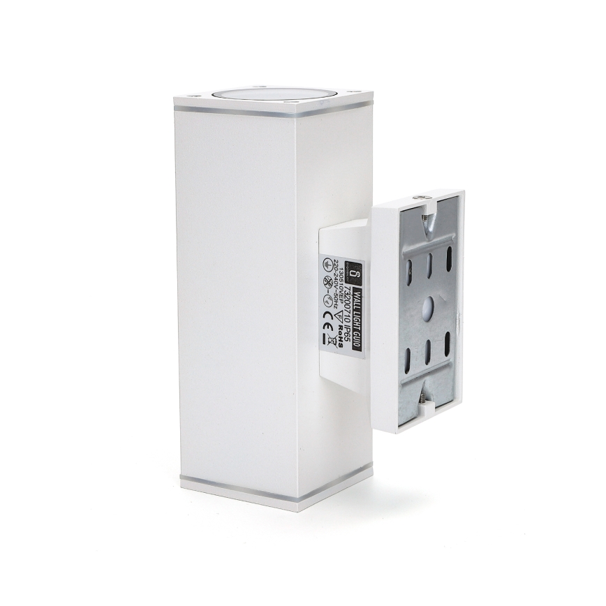 Aigostar - Outdoor-Wandleuchte 2xGU10/230V weiß IP65 eckig
