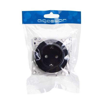 Aigostar - Rahmenlose SCHUKO-Haushaltssteckdose 250V/16A, schwarz