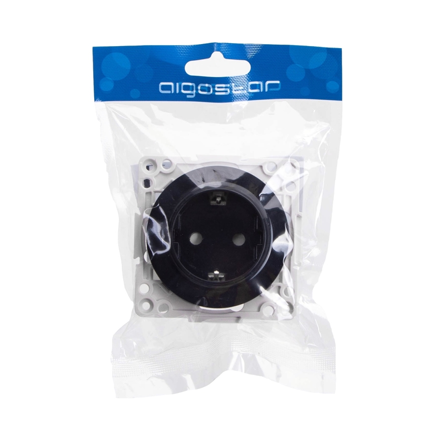 Aigostar - Rahmenlose SCHUKO-Haushaltssteckdose 250V/16A, schwarz