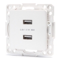 Aigostar - Rahmenlose USB-Steckdose, 2x USB-A, weiß