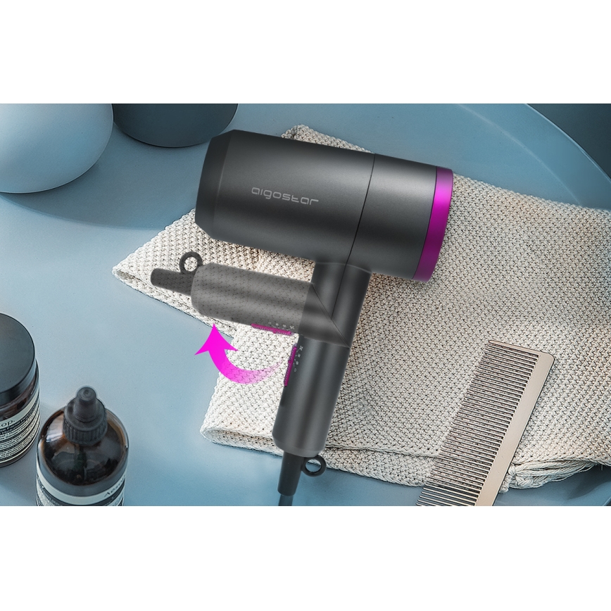Aigostar - Reise-Haartrockner 1800W/230V violett/schwarz