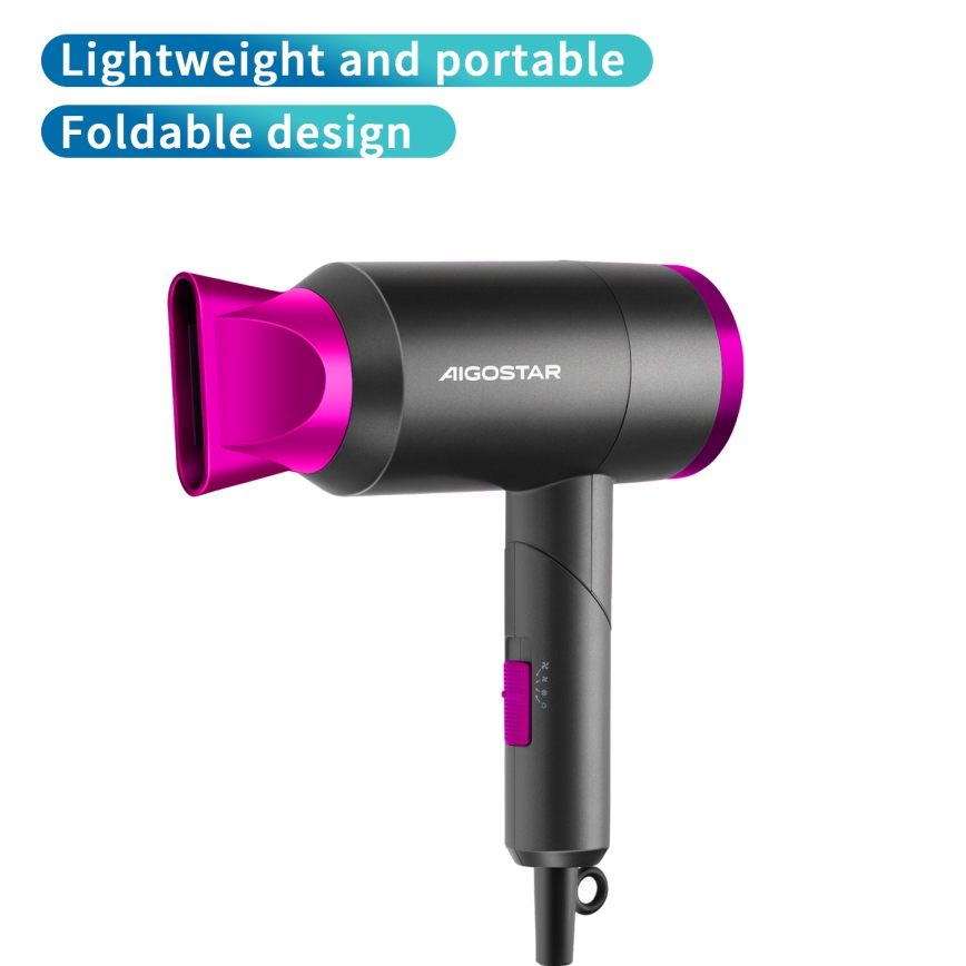 Aigostar - Reise-Haartrockner 1800W/230V violett/schwarz