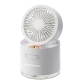 Aigostar - RGB kabelloser Mini-Tischventilator mit Nebel-Effekt MIST, 10W/5V, 2000mAh, weiß