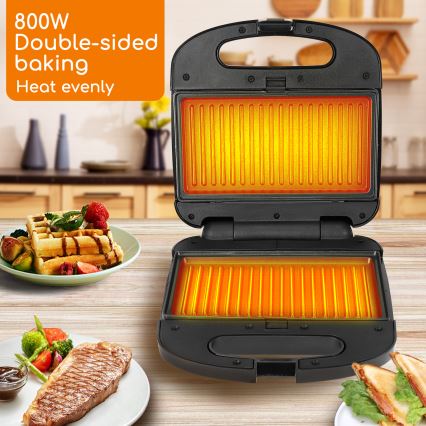 Aigostar - Sandwichmaker 800W/230V schwarz