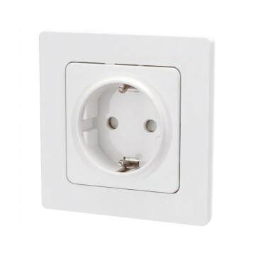 Aigostar - SCHUKO-Haushaltssteckdose mit Rahmen, 250 V, weiß