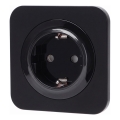 Aigostar - SCHUKO-Steckdose mit Rahmen, 250 V/16 A, schwarz