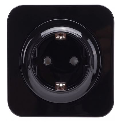 Aigostar - SCHUKO-Steckdose mit Rahmen, 250 V/16 A, schwarz