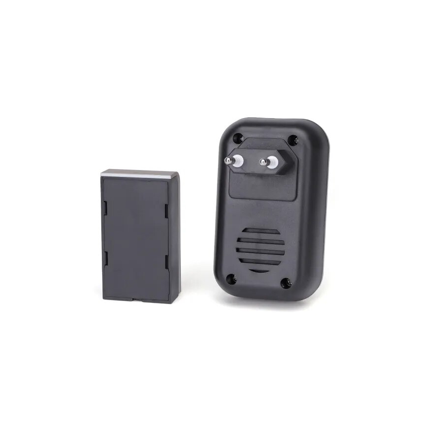 Aigostar - SET 2x Funksteckdose Türklingel 230V IP44 schwarz/kupfer