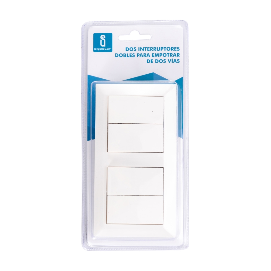 Aigostar - SET 2x Hausschalter 2-Tasten 250V/10A