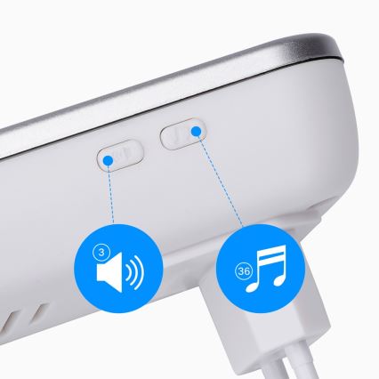 Aigostar - SET 2x Kabellose Steckdosen-Türklingel 230V/12V IP44 weiß