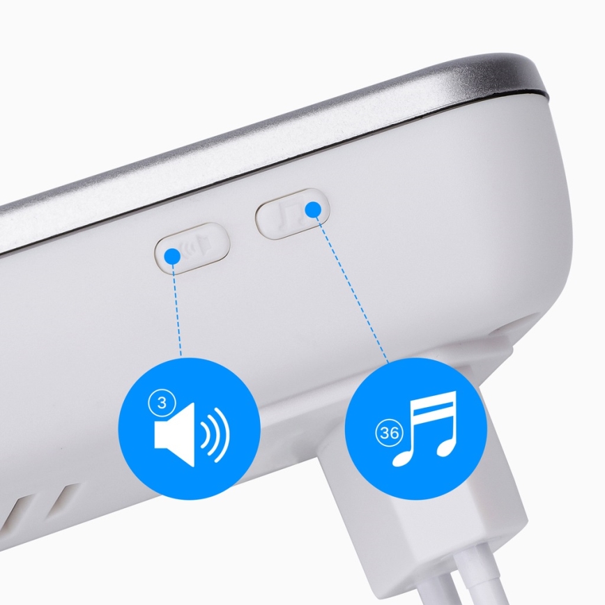 Aigostar - SET 2x Kabellose Steckdosen-Türklingel 230V/12V IP44 weiß