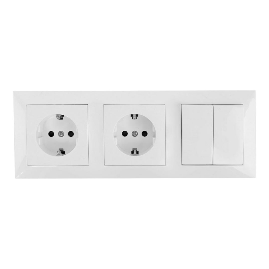 Aigostar - SET 2x Steckdose mit einem Schalter 2x16A/250V