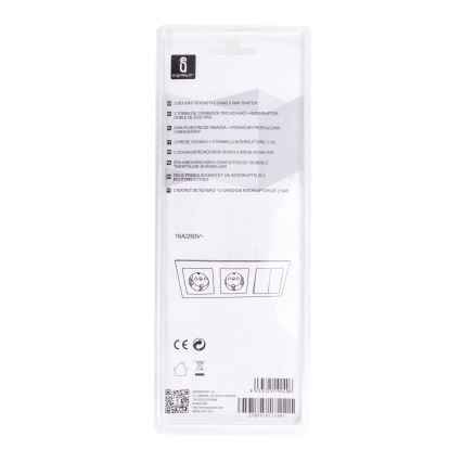 Aigostar - SET 2x Steckdose mit einem Schalter 2x16A/250V